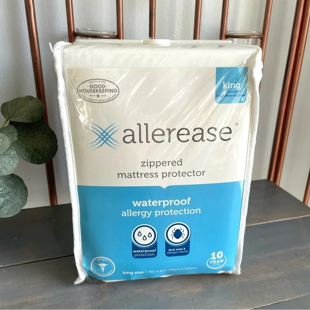 Allerease Zippered Mattress Protector King Size Waterproof Allergy Protection - Picture 2 of 7